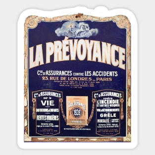 Accident Insurance, vintage French Poster Sticker